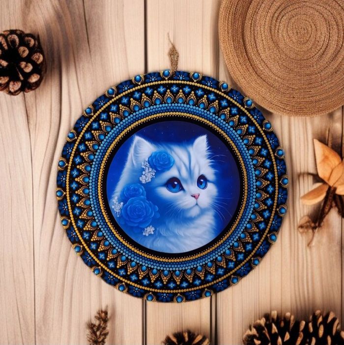 Décoration Murale Chat, Tableau Mandala - photo numéro 8