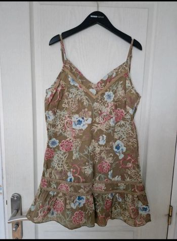 Débardeur kaki à fleurs femme tissaia taille M/38