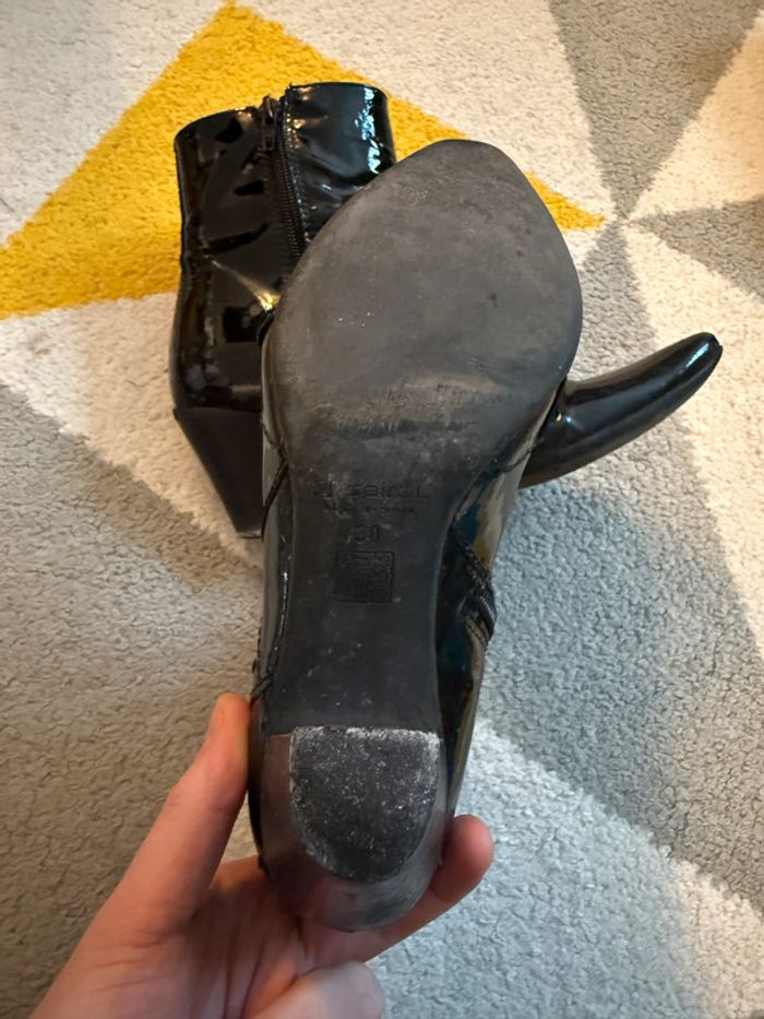 Bottines à talons en cuir verni Spiral Taille 38 - photo numéro 4
