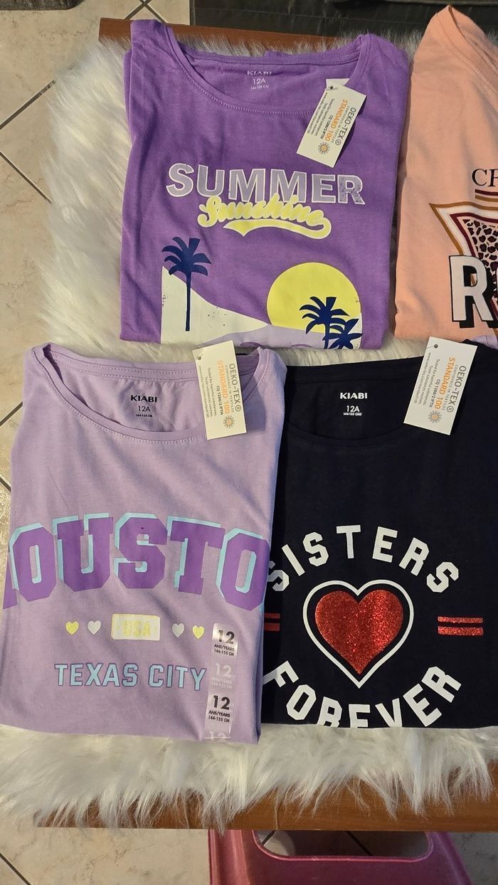 (Tous Neufs non portés) 🏷🥰🤩🩷 lot Tee-shirts MC 12 ans fille 🥰🤩🩷 - photo numéro 2