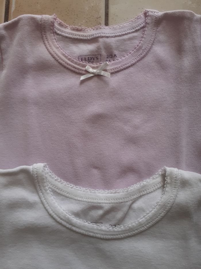 Lot de 2 tricots de peau blanc et lilas