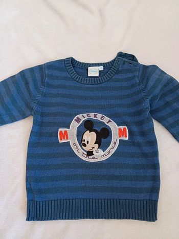 Pull bleu Mickey 18 mois