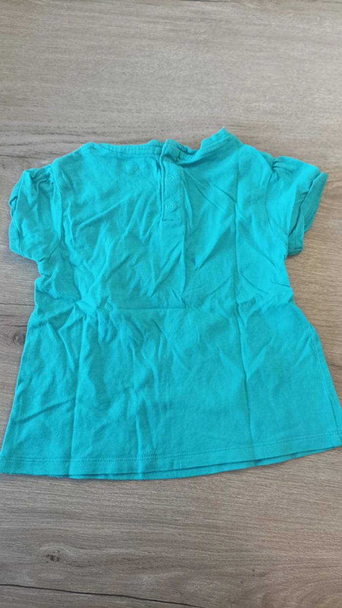 T-shirt bleu Kitchoun 12 mois - photo numéro 2