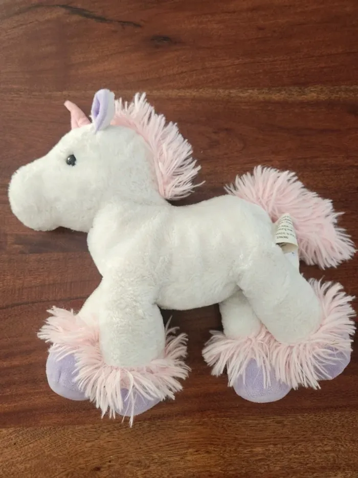 Peluche Licorne Blanc Mauve 🧸