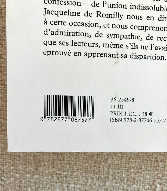 Livre Jeanne de Jacqueline de Romilly - Editions de Fallois - photo numéro 7