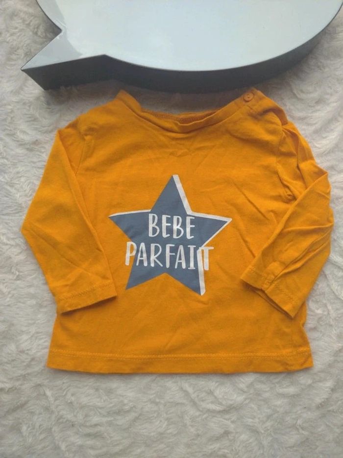 Ensemble (tee shirt manches longues+jogging) Garçon 3 mois Bébé parfait In Extenso 100% coton - photo numéro 3