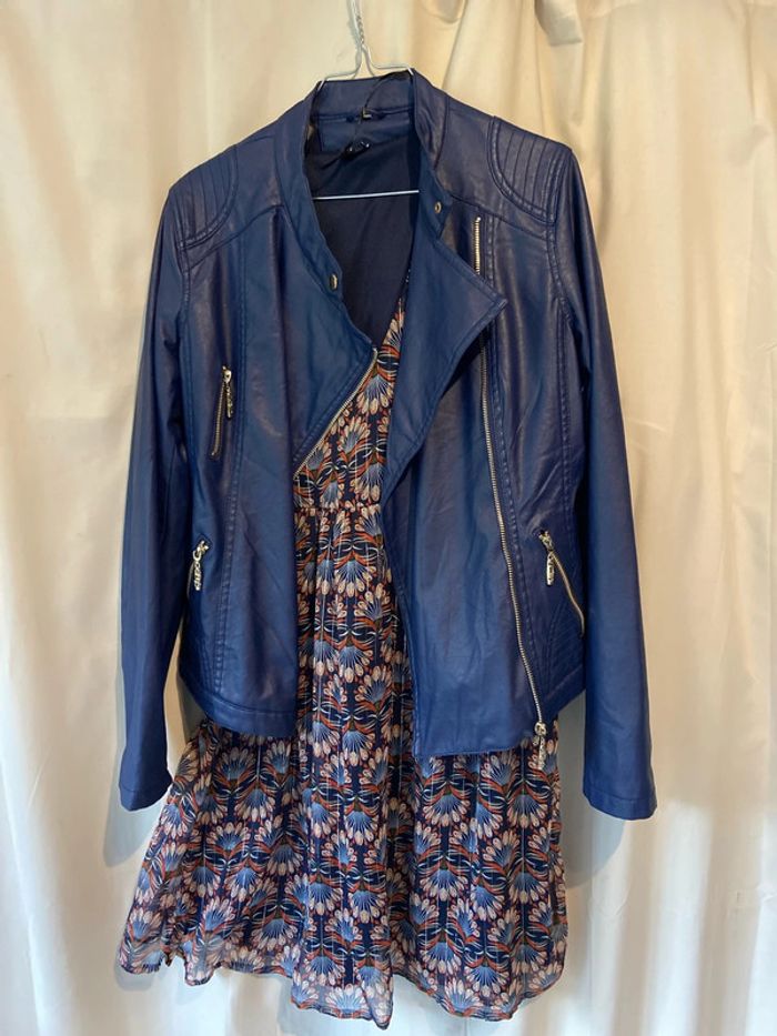 Ensemble veste similicuir avec robe - photo numéro 8