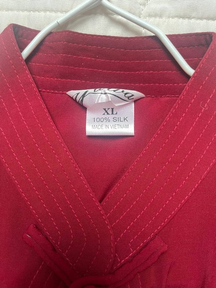 Veste chinoise bordeaux et or - photo numéro 5