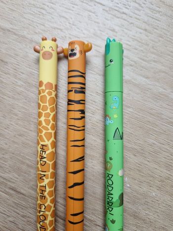Lot stylos effacables animaux