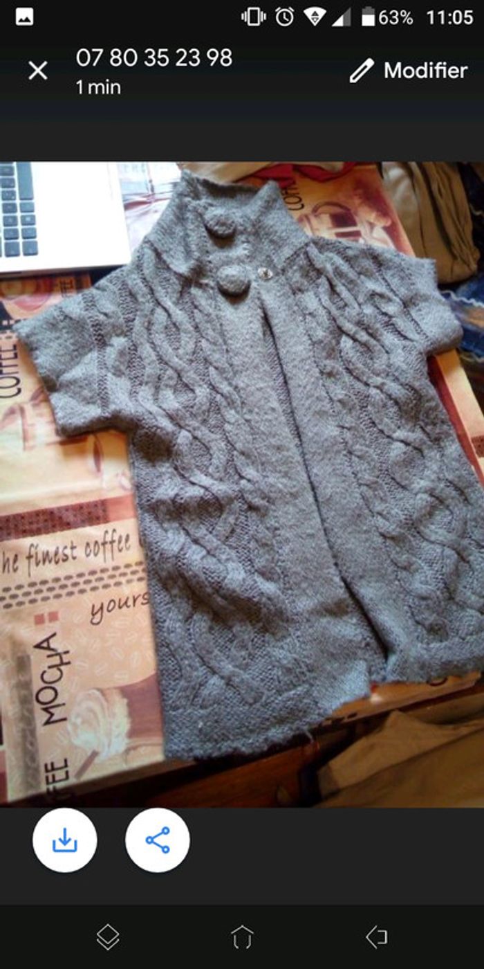 Gilet manches courtes en laine - photo numéro 3