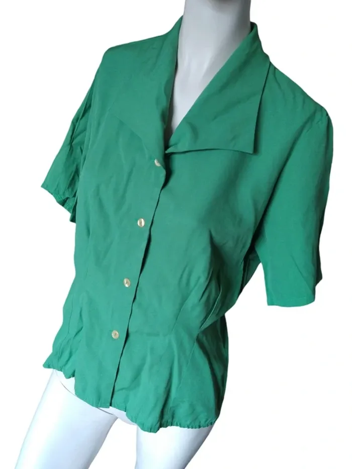 Chemise chemisier printemps été vintage retro vert green
