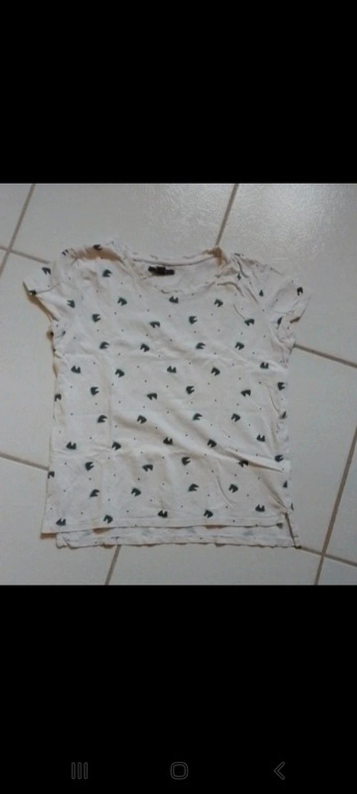 T-shirt fille blanc motif licorne Kiabi