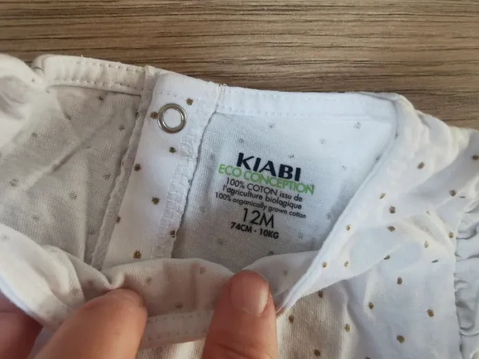 T shirt à pois avec bandeau 12 mois - photo numéro 4