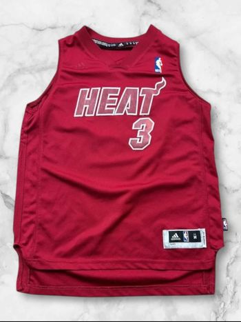 Maillot NBA Miami Heat #3 Dwyane Wade Adidas Swingman Rouge - Taille M enfant
