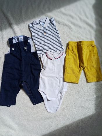 Lot bodys à col salopette pantalon Jacadi 6 mois