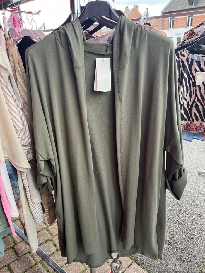 Sweat à capuche long grande taille