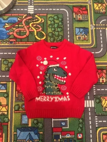 Pull de Noël Dinosaure 4 ans