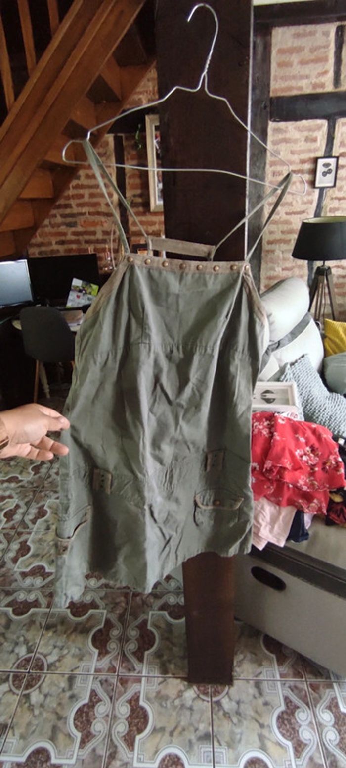 Robe style jeans courte verte