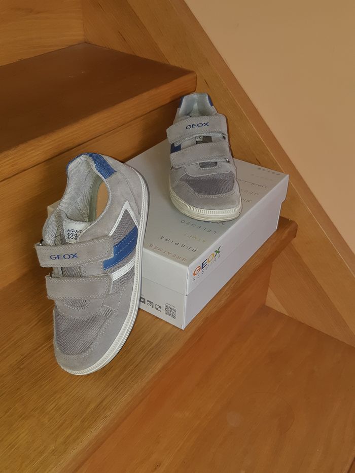 Chaussures Geox gris bleu, pointure 34 - photo numéro 4