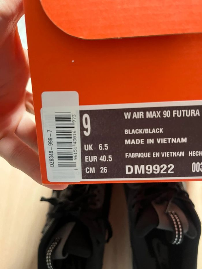 Nike Air Max 90 Futura Black White 40,5 - photo numéro 6