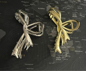 Lot de 2 Pinces à cheveux en métal, 1 dorée et 1 argentée