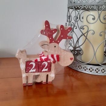 Calendrier Renne/ Élan en bois massif