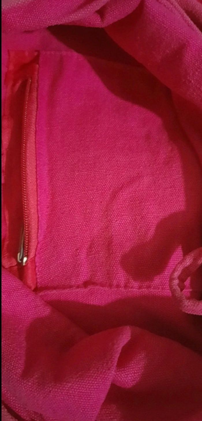 Sac à épaule en tissu rose Île de la Réunion - photo numéro 3