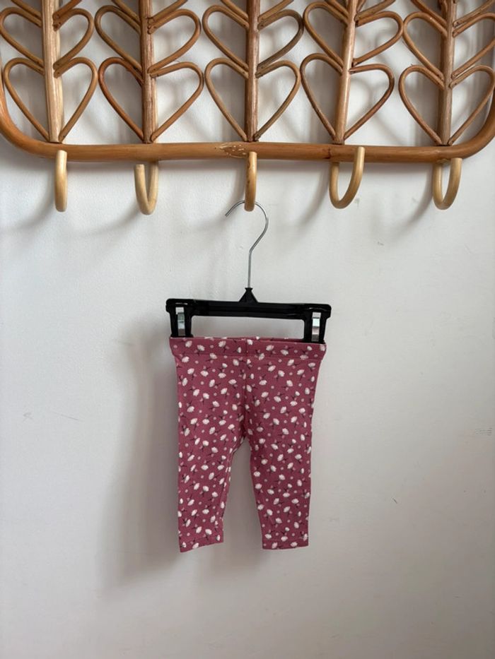 Legging rose fleuri Obaïbi 3 mois