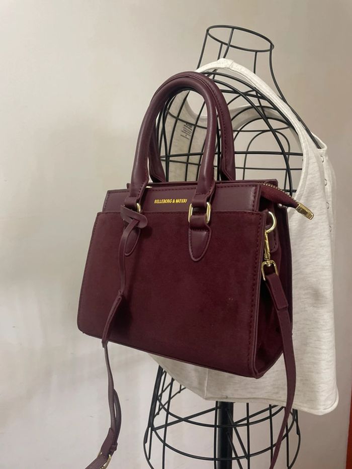 Sac Fourre-Tout Élégant Bordeaux pour Femme - Chic Couleur Unie - photo numéro 5