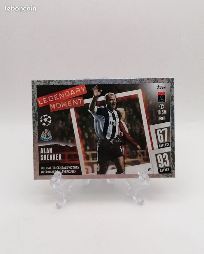 Carte Topps Match Attax 2023-24 LEGENDARY MOMENT Alain Shearer n°442 Newcastle United F.C.