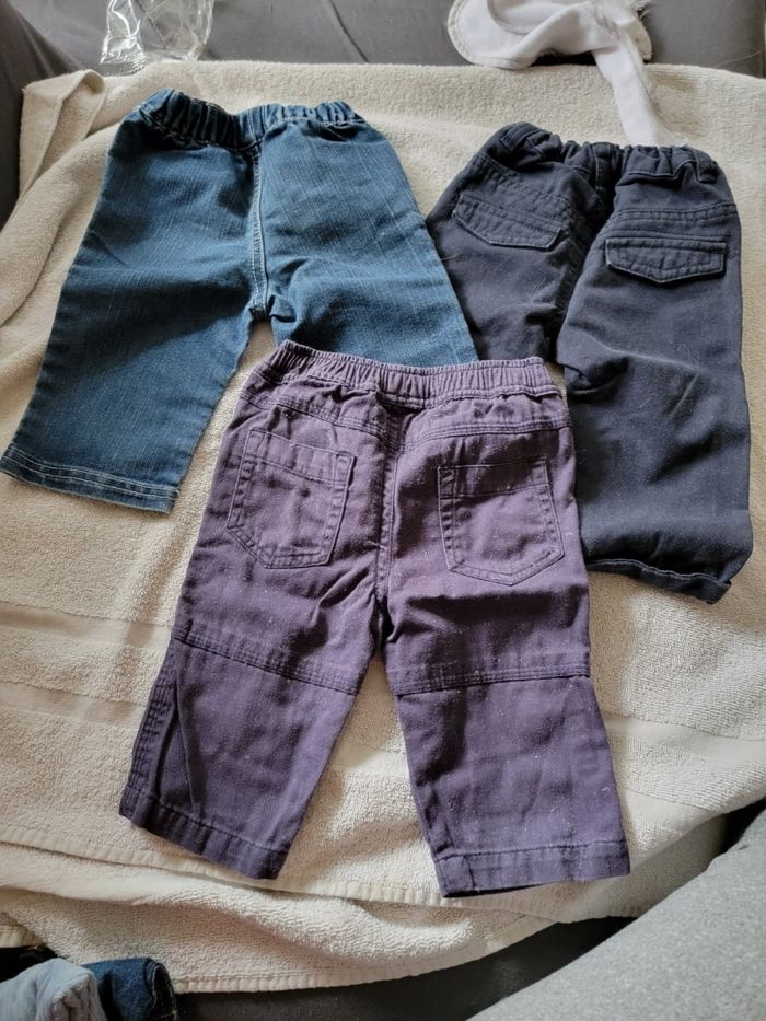 Lot de 4 pantalons type jeans 6 mois garçon - photo numéro 5