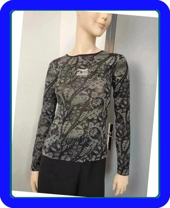 Tee shirt noir motif fleur Reptil M ou 38