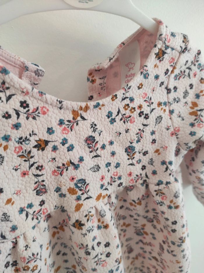 Robe d'hiver rose à fleurs 12/18 mois - photo numéro 2