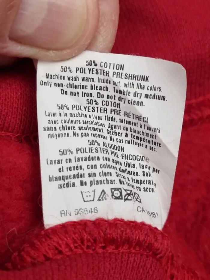 Sweat à capuche universitaire rouge – Taille XXXL Homme - photo numéro 7