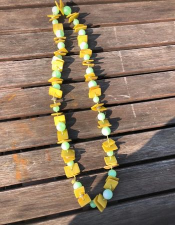 Collier perles vert