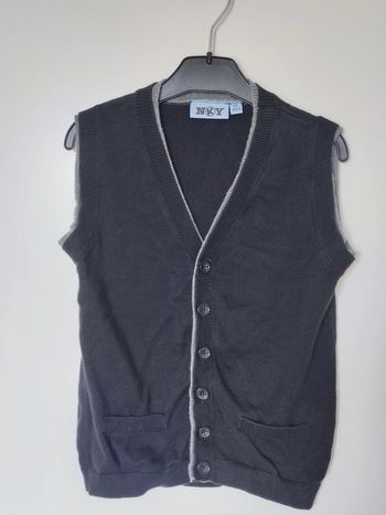 Gilet sans manche bouton gris foncé