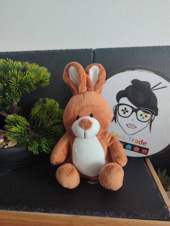 doudou peluche lapin GmbH marron blanc ukca lidl Assis   DD003544
