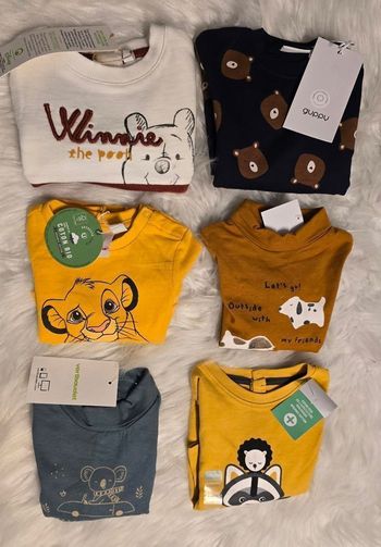 (NEUFS non portés) 🏷🏷🏷🏷🏷🏷😍🥰 💙💙SUPERBE Lot sweats et teeshirts ml 6mois Garçon 🥰😍💙
