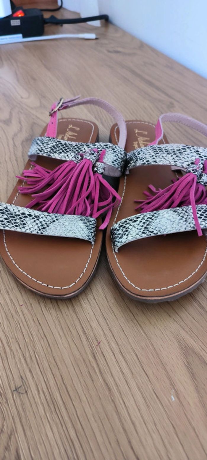 Sandales pied nu l'atelier tropézien 35 quasiment neuf - photo numéro 3