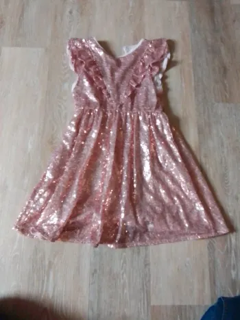 Robe rose paillette sequin 5/6 ans  tex