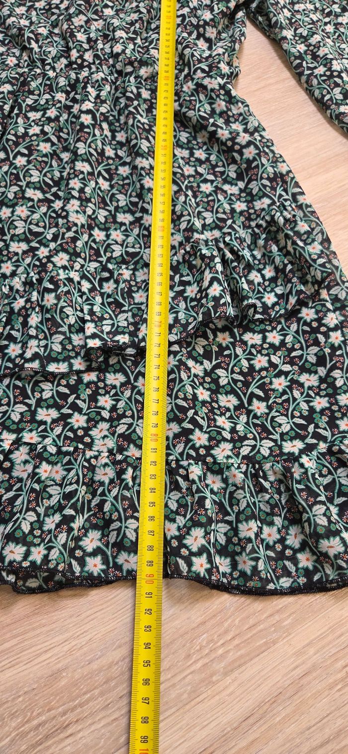 Robe Caroll taille 40 verte motif fleur en très bon état - photo numéro 8