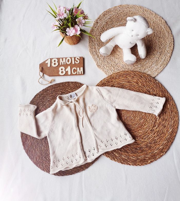 Gilet 👣 fermeture cordon, beige/crème , tout compte fait, 18 mois