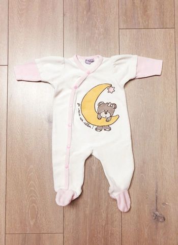 Pyjama blanc et rose. Fille 3 mois. Marque Boîte à malices