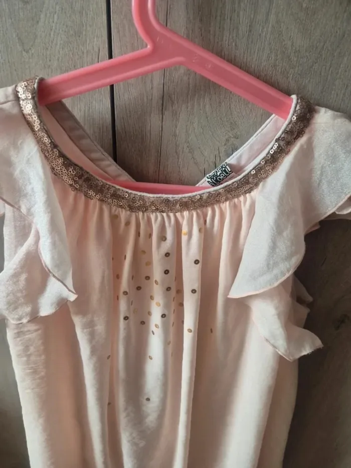 Robe pour événements tape à l'œil beige rosé 10 ans neuve jamais portée - photo numéro 5