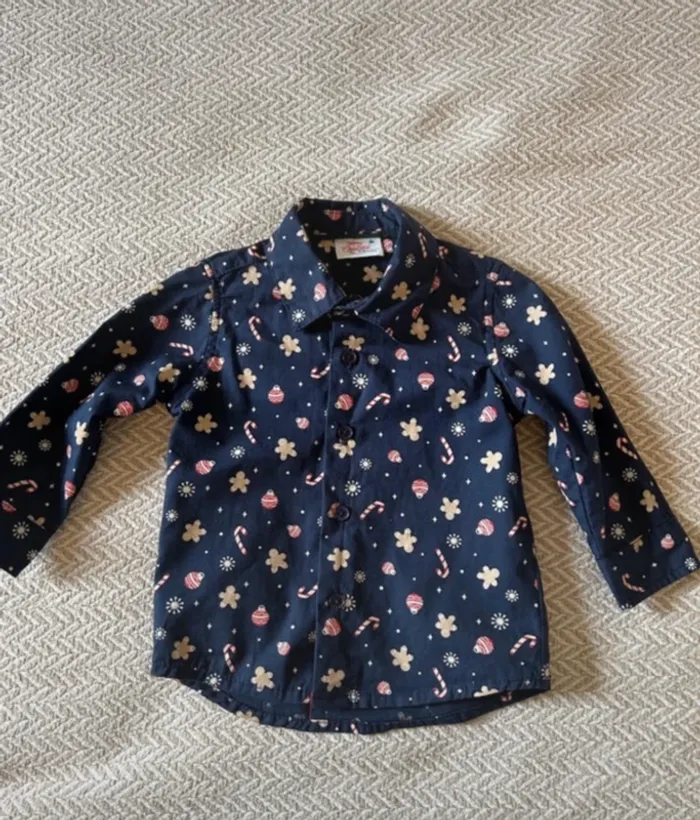 Lot vêtement chemise pull Noël bébé 9 mois - photo numéro 4