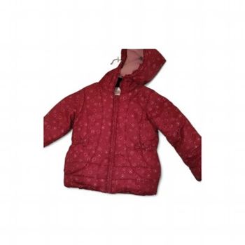 Manteau d'Hiver Enfant Rouge à Motifs Floraux
