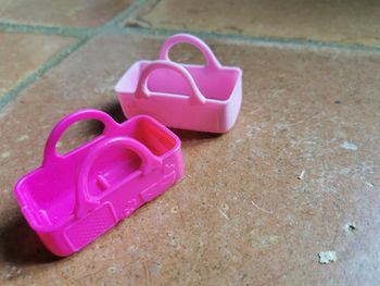 Paniers roses jouet poupée lot de 2