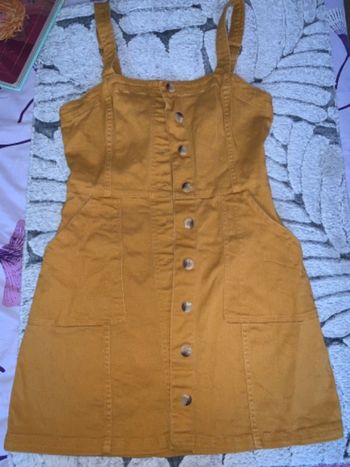 Robe en jean moutarde