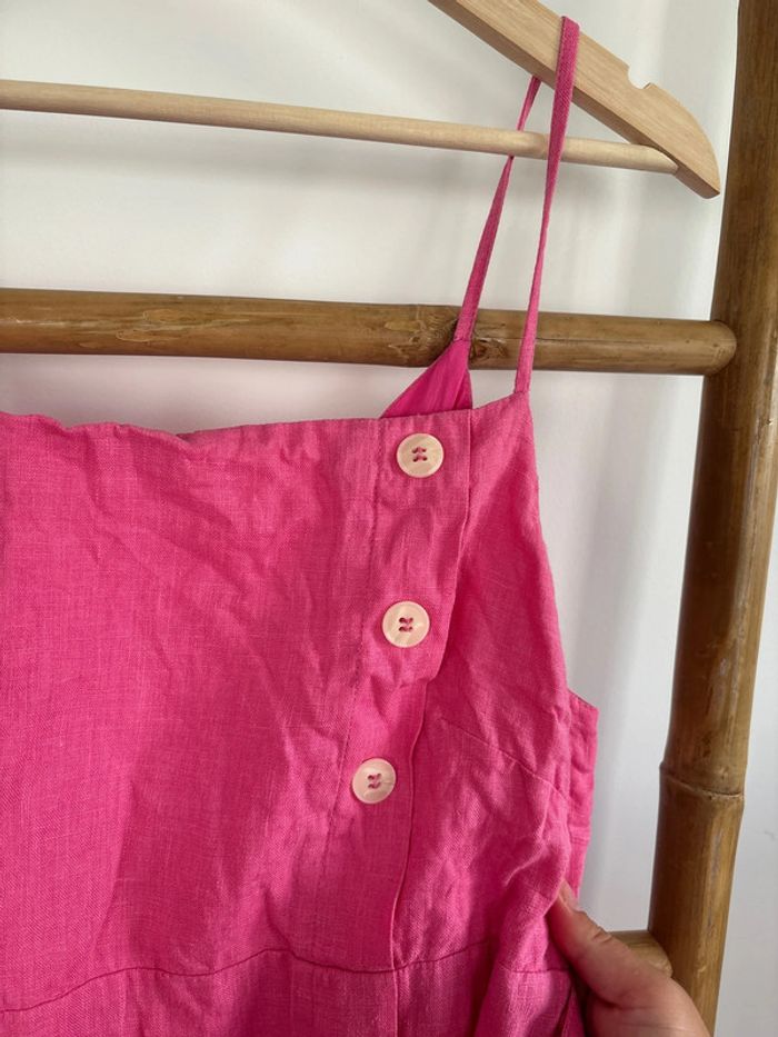 Robe rose en lin Camaïeu taille M - photo numéro 5