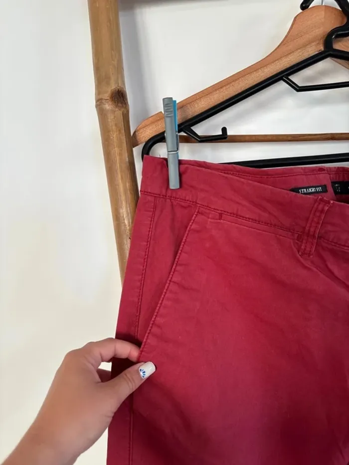 Pantalon chino rouge bordeaux Celio taille 48 - photo numéro 5